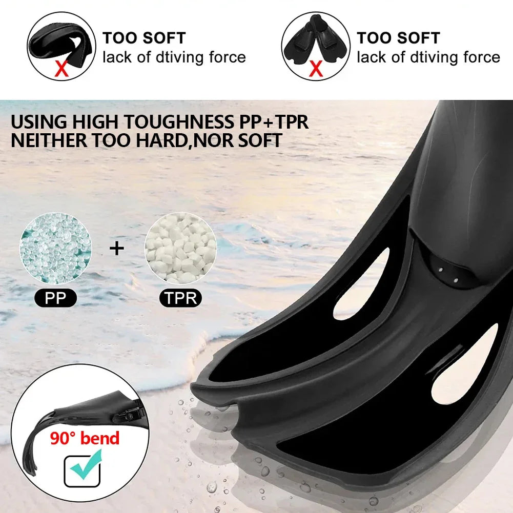 Cool Silicone Short Fins - Professional Scuba Diving & Snorkeling Fins for Adults, I