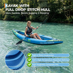 2 Person Inflatable Kayak Portable Fishing Touring Boat Heavy Duty Canoe