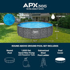 16' x 48" Above Ground Pool, Round Metal Frame Pool Set with Sand Filter