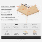 Retractable Car  Awning with Waterproof Storage Bag for Truck SUV Van Campers