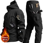 Tactical Waterproof Men Camo Set Soft Shell Fleece Winter Combat Suit