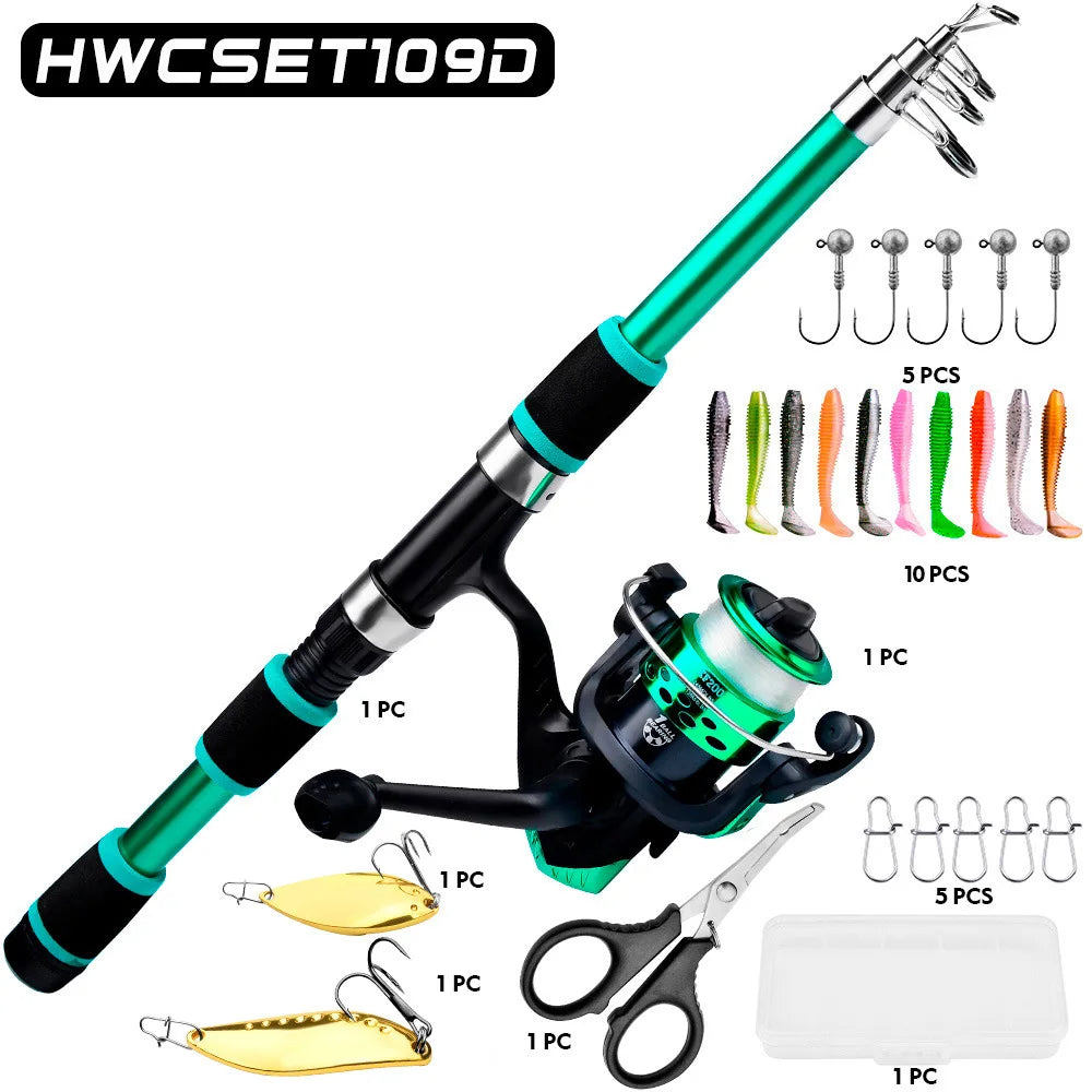 Fishing Rod And Reel Bait Full Kit