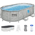 Bestway Power Steel Swim Vista 14’ x 8'2" x 39.5” Above Ground Pool,