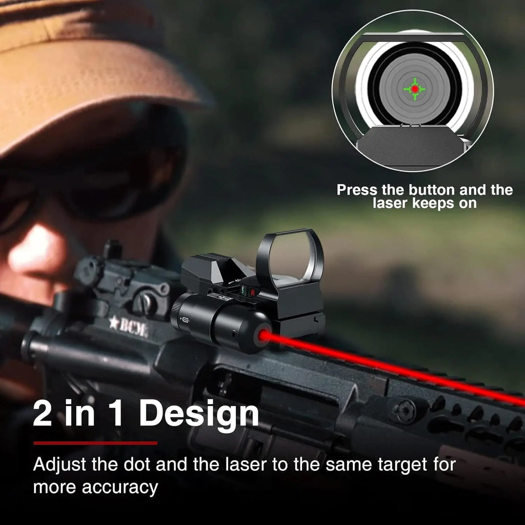 1X22X33 Reflex Sight Red Dot Sight Red Green 4 Reticle Optics with laser