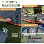 Camping Tent - 4-Person Easy Pop Up Tent with 2 Doors -