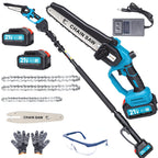 2-in-1Cordless Pole Saw&Mini Chainsaw,6"&8"Electric Tree Trimmer
