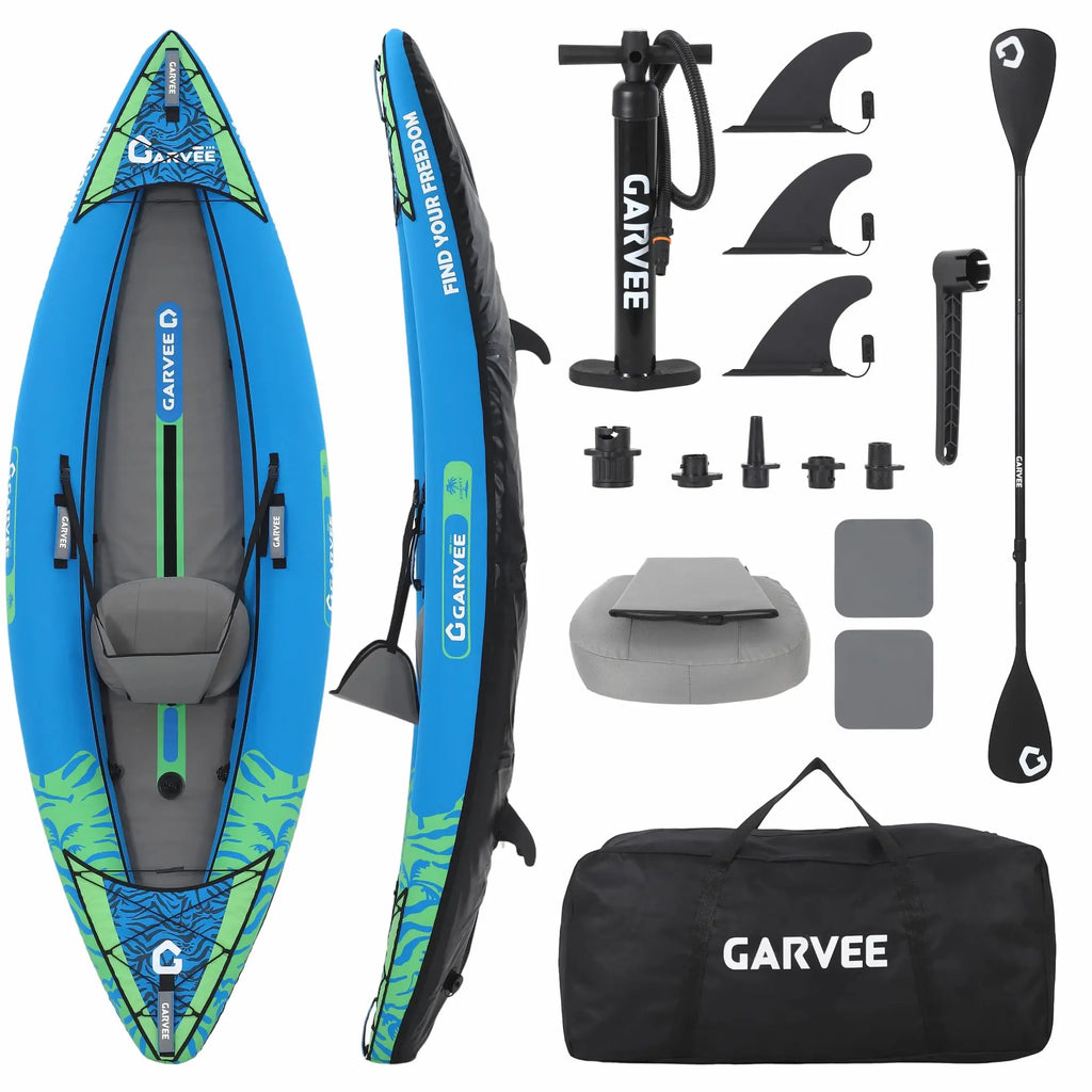 2 Person Inflatable Kayak Portable Fishing Touring Boat Heavy Duty Canoe