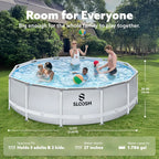 12ft x 30inch Outdoor Round Frame Above Ground Pool Set with Filter Pump