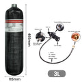 TUXING 300Bar 3L Carbon Fiber Cylinder with 6000PSI Dual Gauge Inflation Valve