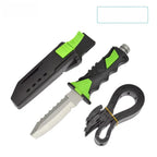 Outdoor Dive Rescue Knife Stainless Steel Leg Straps Emergency Rope Cutter Tactical Fixed Blade for Camping Survival Fishing