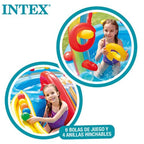 9.75 Foot x 6.3 Foot x 53 Inch Multicolor Rainbow Slide Inflatable Pool with Water Slide