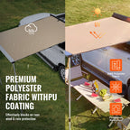 Retractable Car  Awning with Waterproof Storage Bag for Truck SUV Van Campers