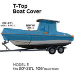 Boat T-Top Cover for 20-22ft Length, 106 Width, with Electric Option
