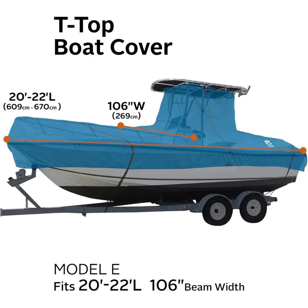 Boat T-Top Cover for 20-22ft Length, 106 Width, with Electric Option