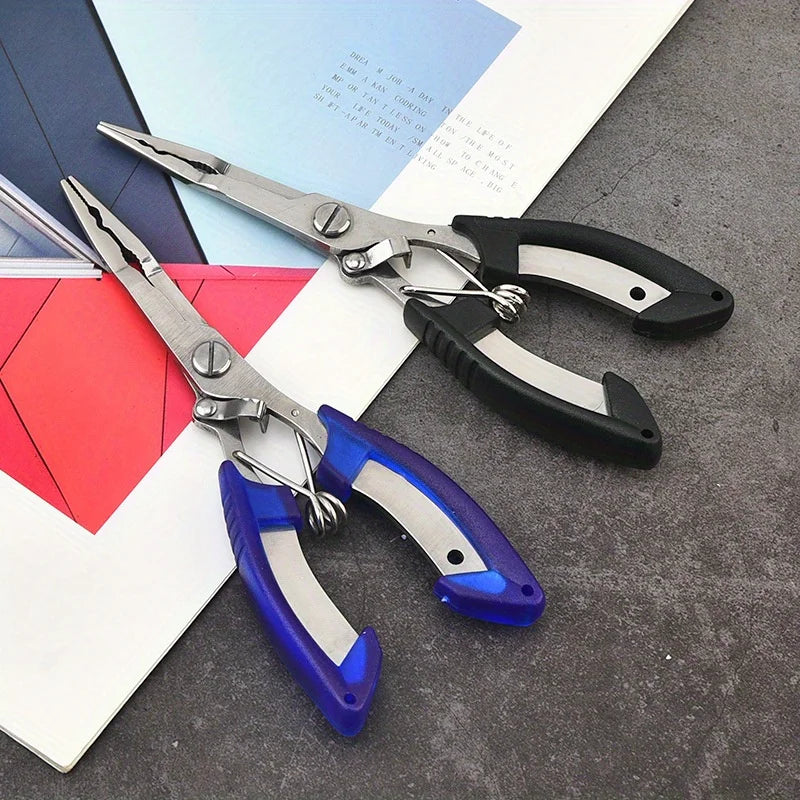 Fish Pliers Ergonomics Anti-slip High-strength Multifunctional Cut Fishing Line Fishing Tied Hooks Pliers Angling Equipment