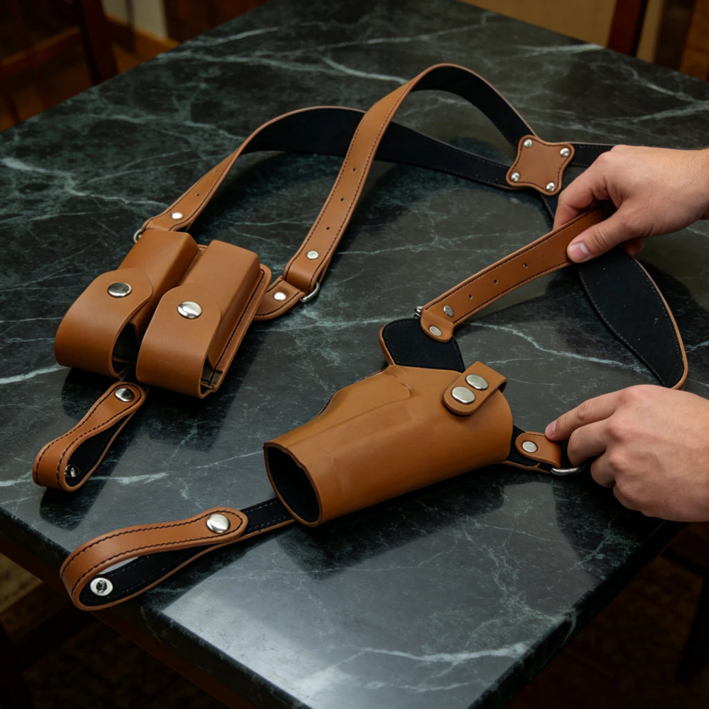 Leather General Vertical Concealed Holster Universal Fit for Most Pistols