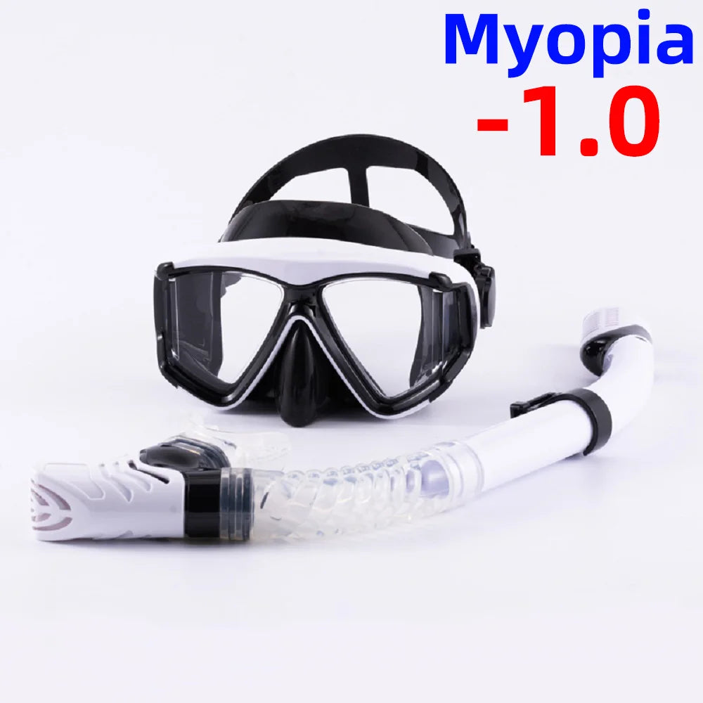 Snorkel Set Diving Mask Nearsighted Swimming Goggles Short Sighted