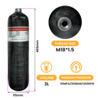 TUXING 300Bar 3L Carbon Fiber Cylinder with 6000PSI Dual Gauge Inflation Valve