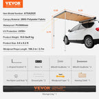 Retractable Car  Awning with Waterproof Storage Bag for Truck SUV Van Campers