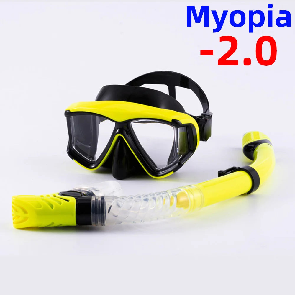 Snorkel Set Diving Mask Nearsighted Swimming Goggles Short Sighted