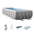 16ft x 8ft x 42in Rectangular Above Ground Swimming Pool Set with Prism Frame and 1000 GPH Cartridge Filter Pump - Premium Stee