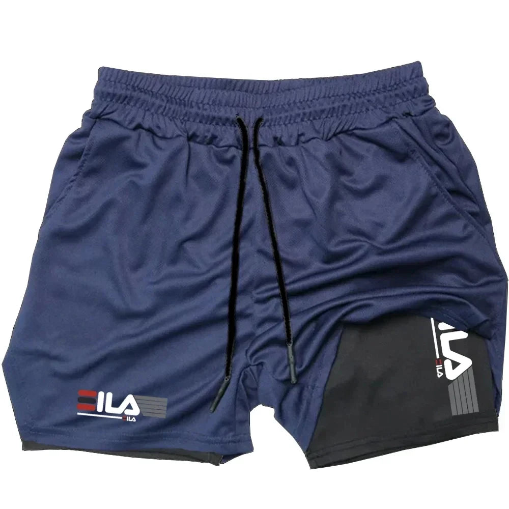 Men's Two-in-one Sports Shorts Breathable Casual Quick-drying Double-layer Shorts