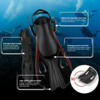 Cool Silicone Short Fins - Professional Scuba Diving & Snorkeling Fins for Adults, I