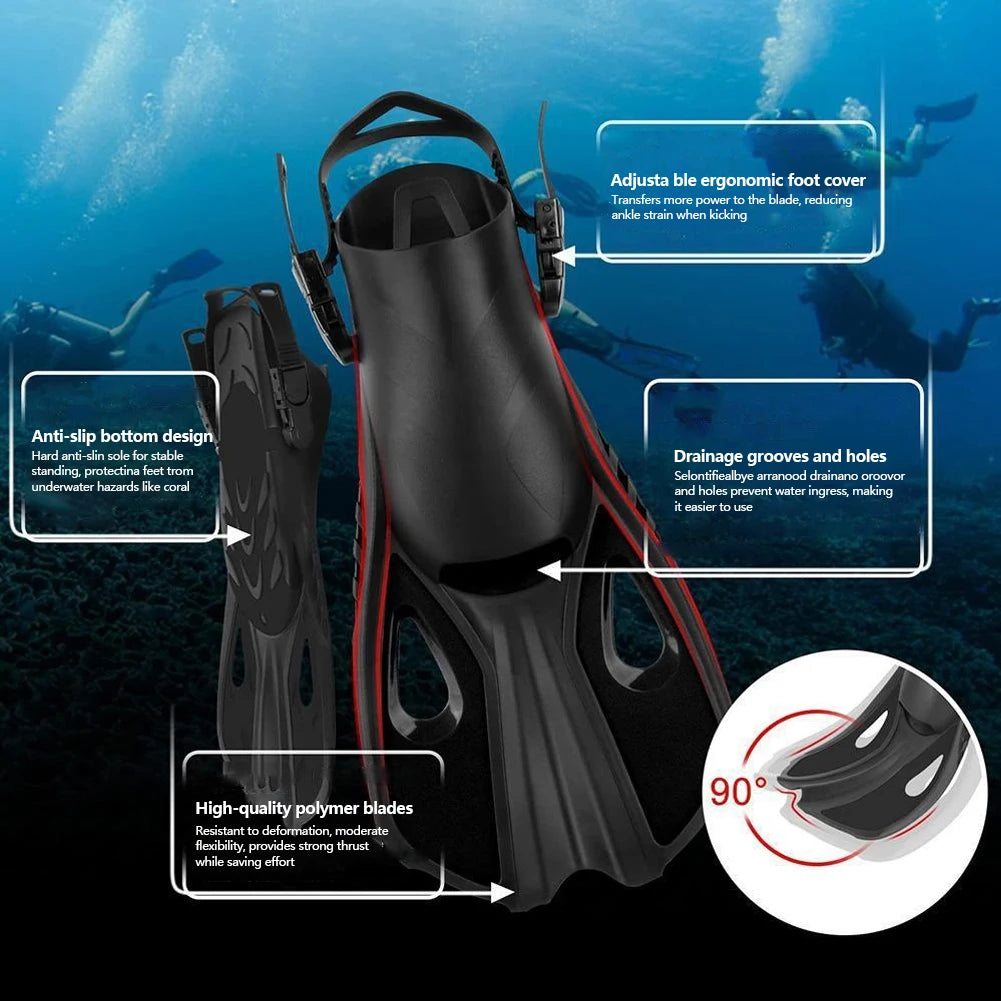 Cool Silicone Short Fins - Professional Scuba Diving & Snorkeling Fins for Adults, I