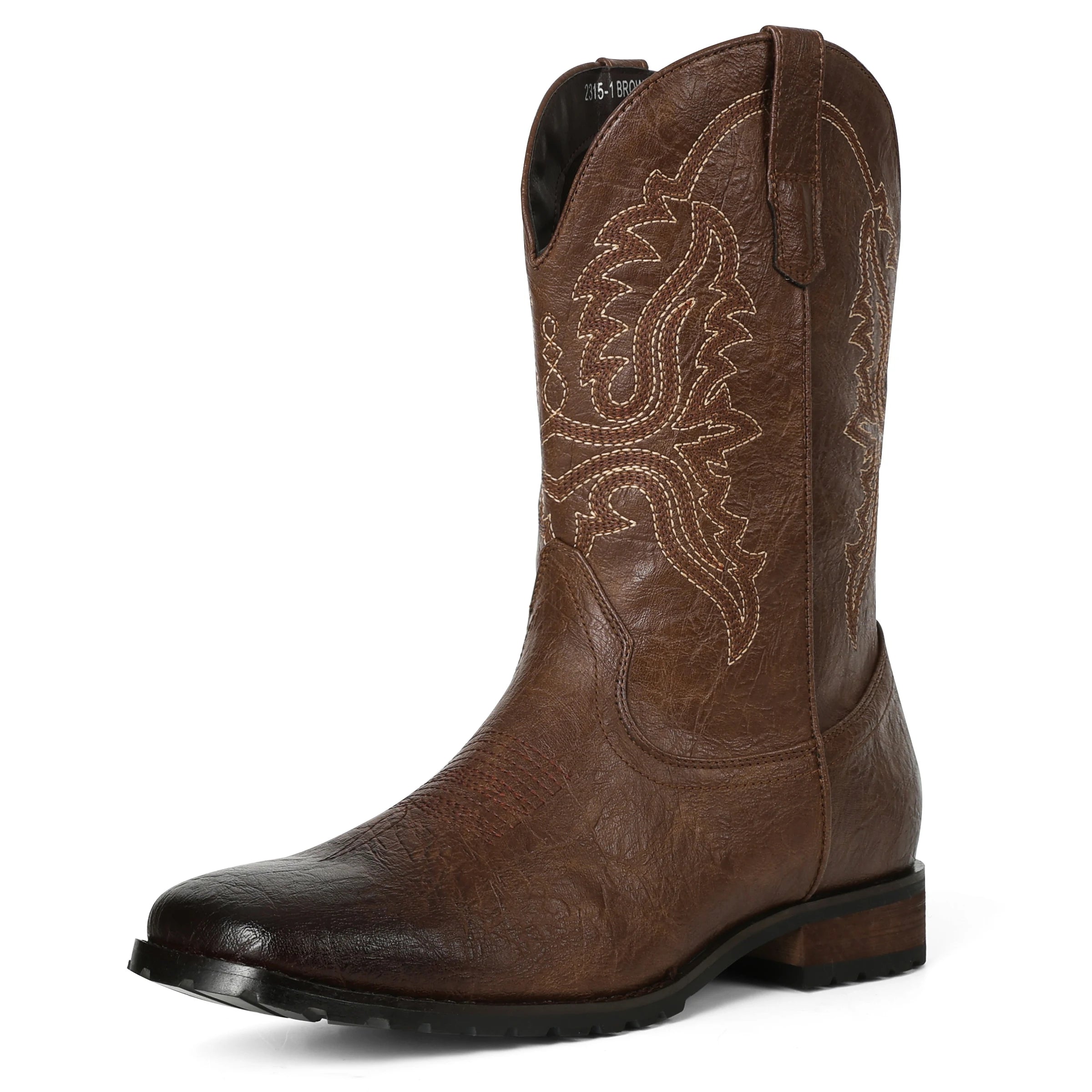 Plus size 12.5 New Fashion Retro Square Toe Neutral Cowboy Boot