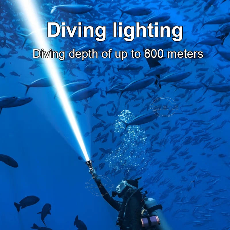 10000LM Powerful XHP360 Diving Flashlight  High Power LED Flashlights