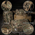 Tactical Modular Pouch Set Outdoor Backpack Organizer Travel Suitcase