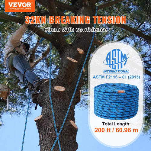 12.7mm Static Climbing Rope 125/150/200ft Outdoor Rock Climbing Rope