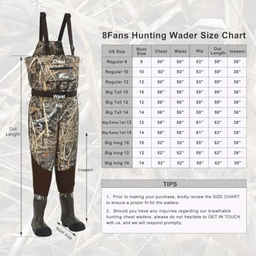 Breathable Hunting Waders 1000G Insulation Boots with Removable Insulated Liner