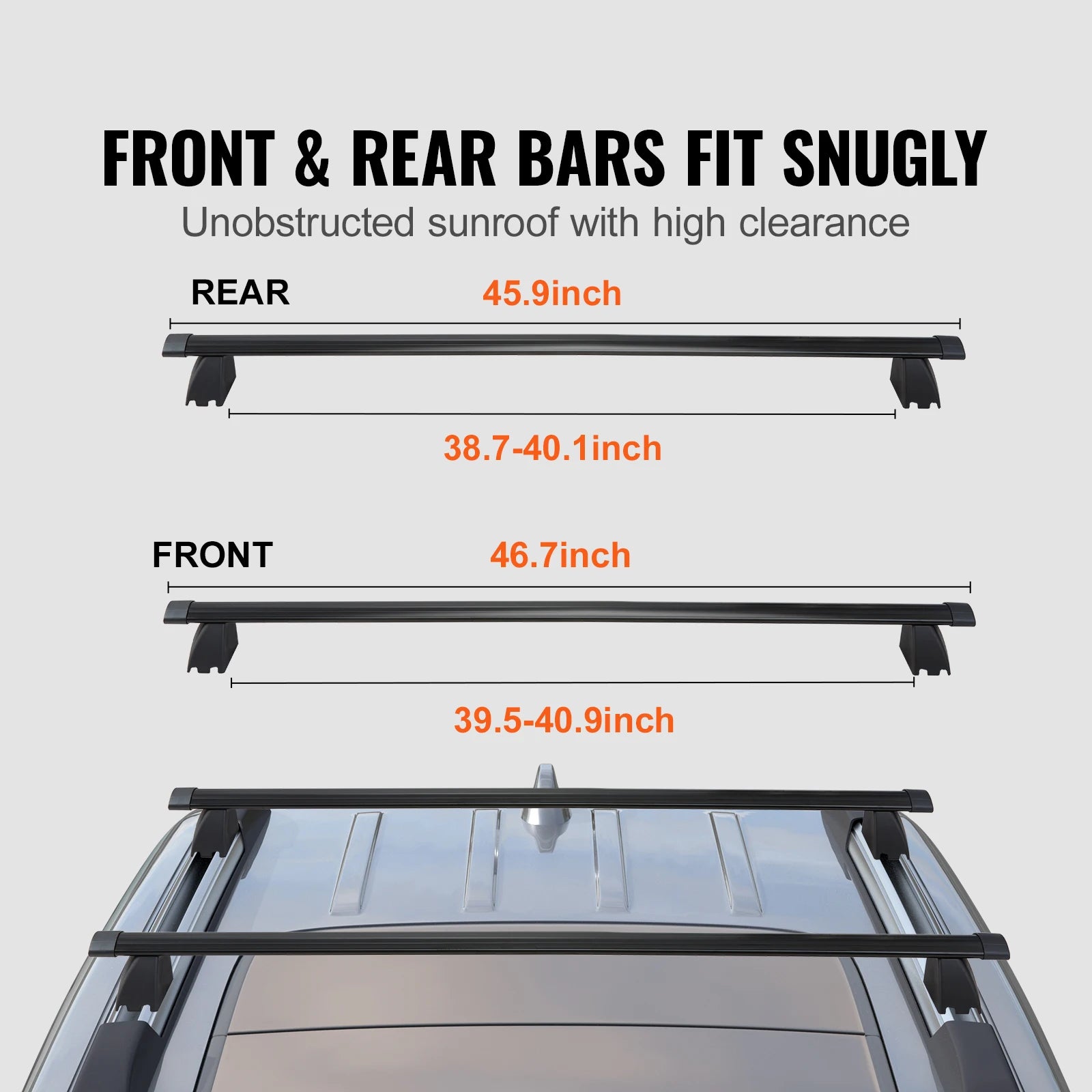 Roof Rack Cross Bars with Grooved Side Rails 200lbs Crossbars with locks