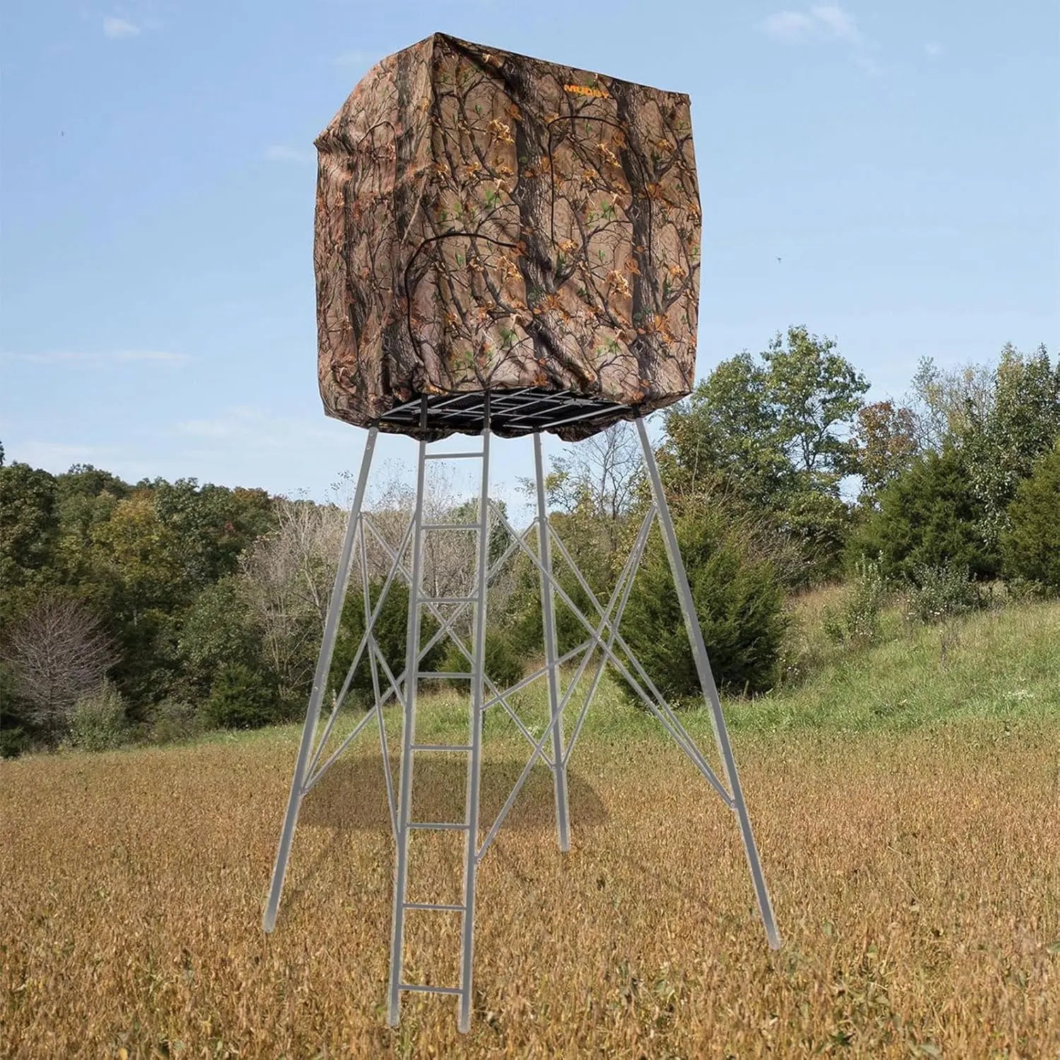 7' Tall Quad Pod Hunting Blind with 4 Zippered Windows -