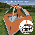 Pop Up Camping Tent - 4 Person Instant Easy Set Up Tent with Removable Rain Fly,