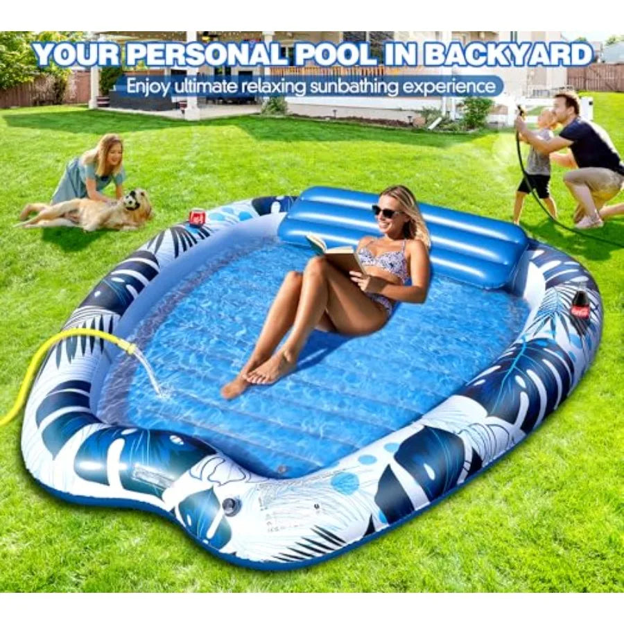 2 Person 90x67Inch Tanning Pool Lounger Float for Adults