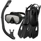 Mask Fin Snorkel Set Snorkel Gear for Adult Panoram Mask Adjustable Dive Flipper  Snorkel