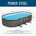 20’ x 12’ x 48” Above Ground Pool, Oval Metal Frame Outdoor Swimming Pool Set with Filter Pump, Ladder, and Cover