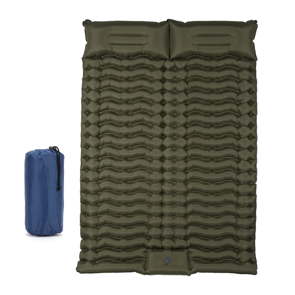 Camping Mat with Pillow Portable Sleeping Pad Built-in Foot Pump