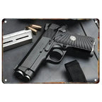 2D Metal Decor Exquisitely Designed Pisto Embodying Military Sophistication, T