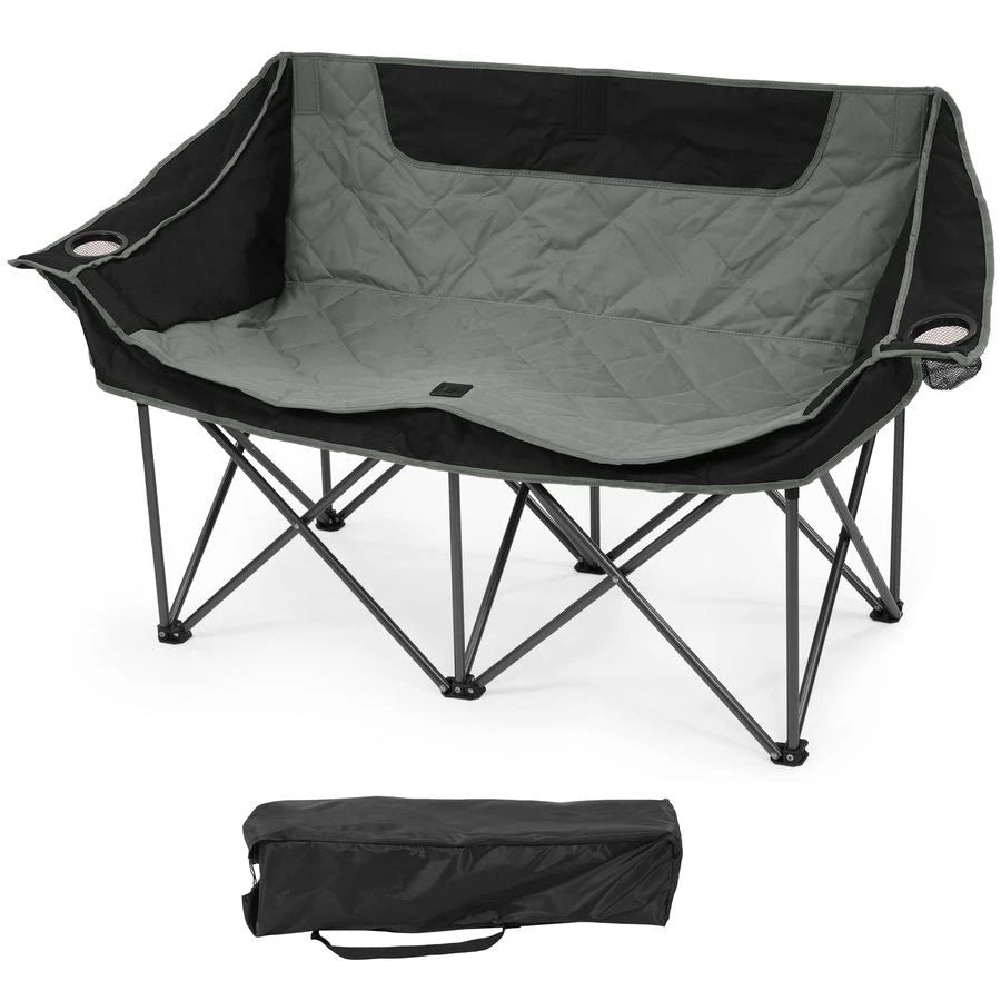 Double Camping Chair, 2 Person Oversized Loveseat for Adults,
