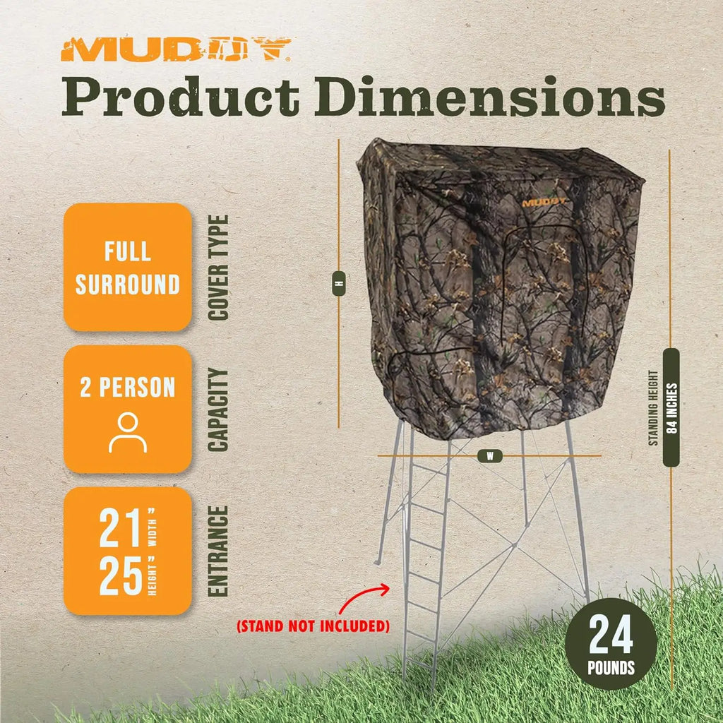 7' Tall Quad Pod Hunting Blind with 4 Zippered Windows -