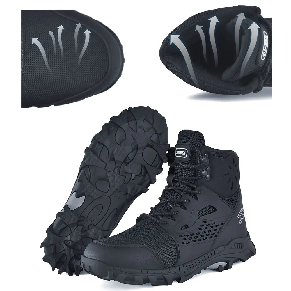 Safety Boots Men Work Shoes Anti-Smashing Steel Toe Work Safety Shoes