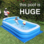 10ft x 6ft Inflatable Pool with Bench, Pump & Tarp Included