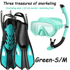 Mask Fin Snorkel Set Snorkel Gear for Adult Panoram Mask Adjustable Dive Flipper  Snorkel