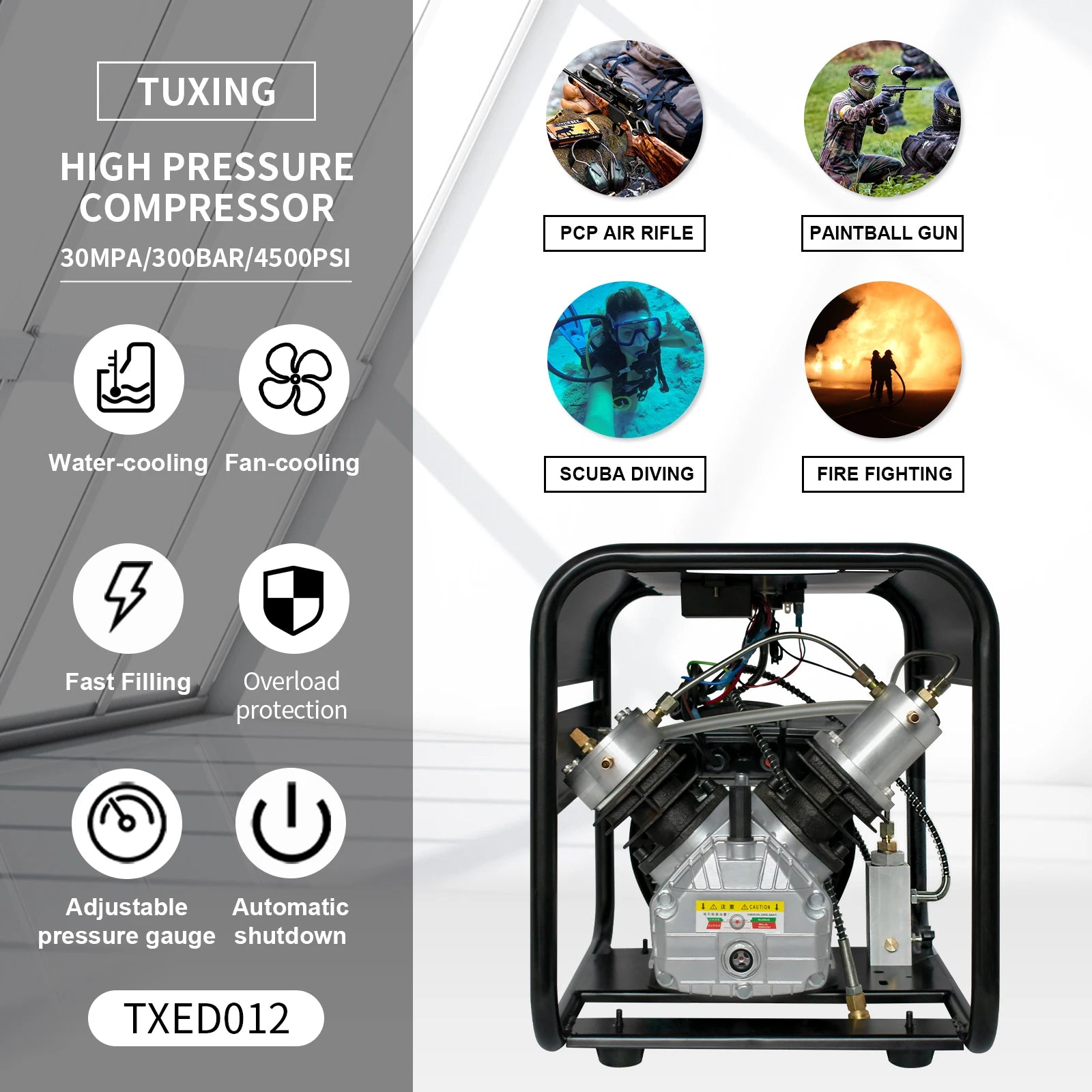 Pressure PCP Air Compressor 4500Psi High Pressure Compressor for Diviing