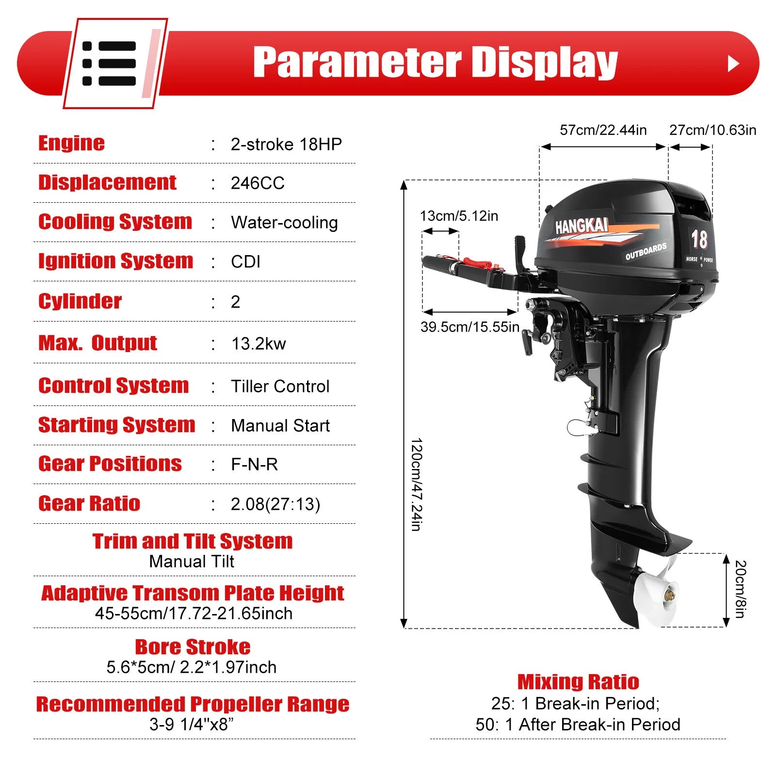 High Quality 18 HP Outboard Motor for Boats