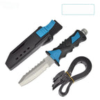 Outdoor Dive Rescue Knife Stainless Steel Leg Straps Emergency Rope Cutter Tactical Fixed Blade for Camping Survival Fishing