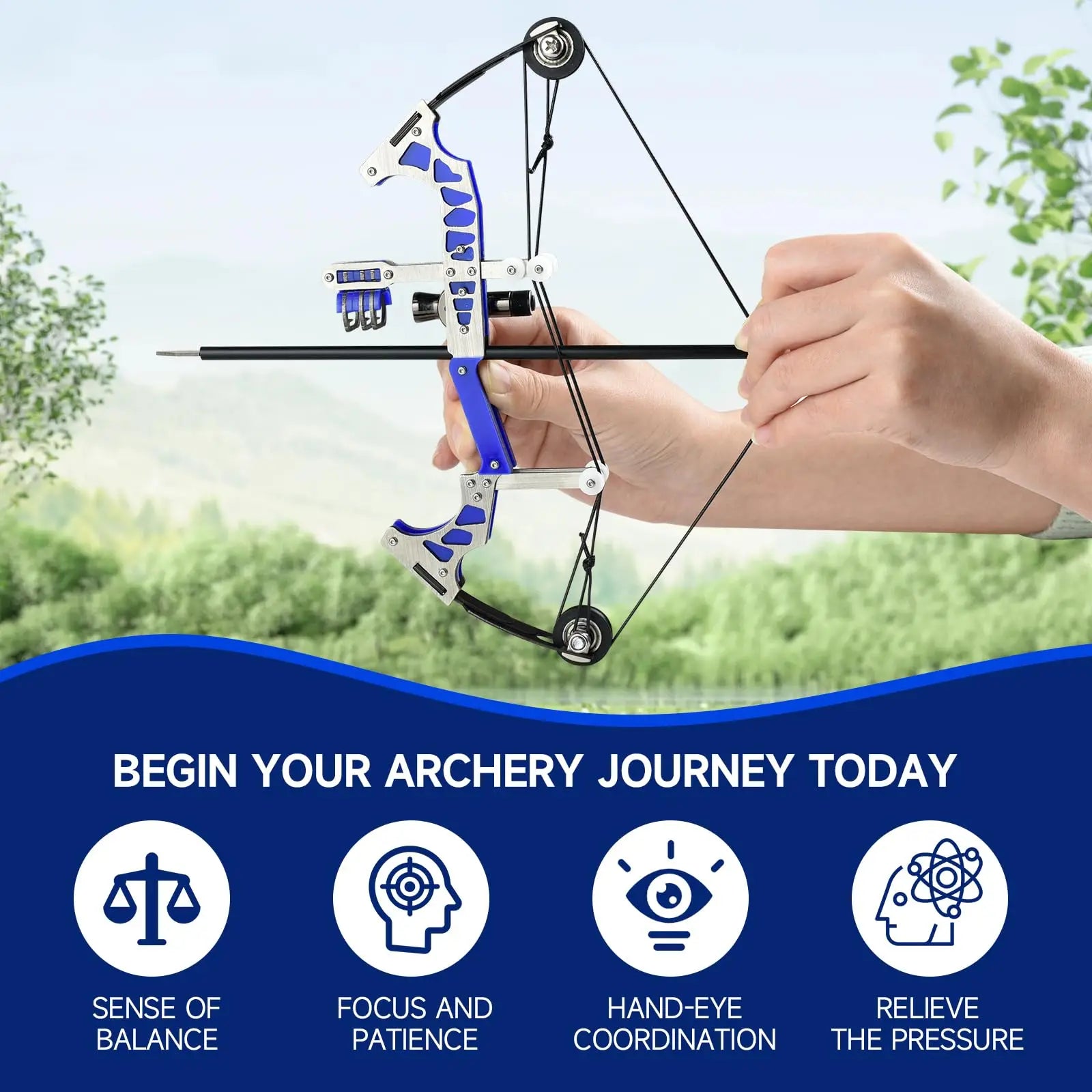 Mini Archery Bow Set 9.8" Mini Compound Bow